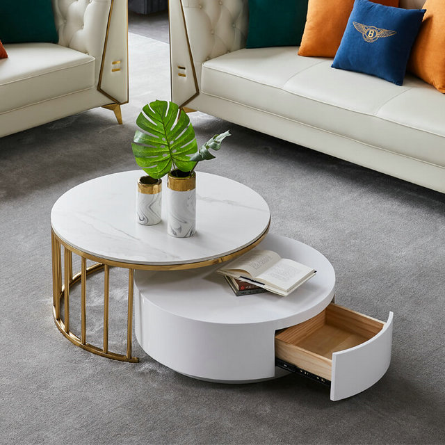 Round Coffee Table with Storage