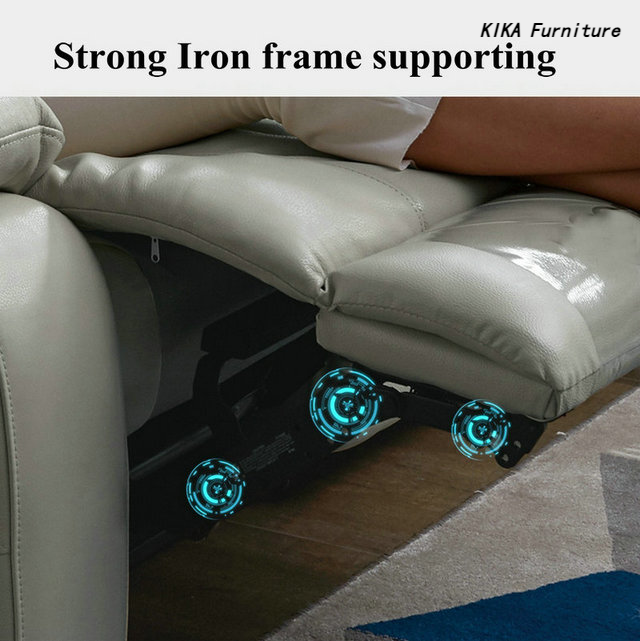 Recliner Leather Sofa with Chaise