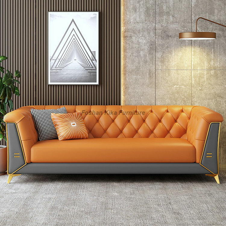 Orange Leather Sofa