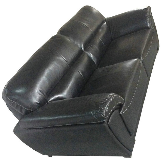 Black Leather Sofa Set