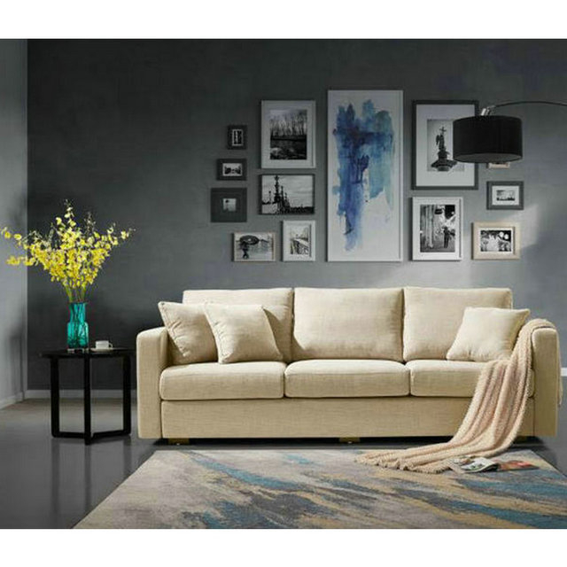 Beige Linen Sofa