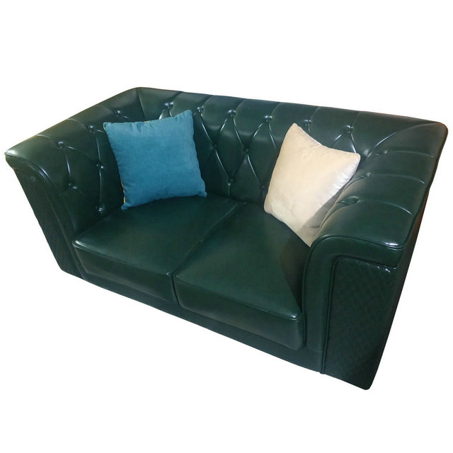 Dark Green Leather Sofa