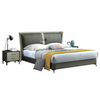 Grey Leather Bed