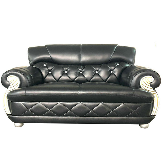 cijfer lof garen Black Leather Couch - Foshan Kika Furniture Co., Ltd.