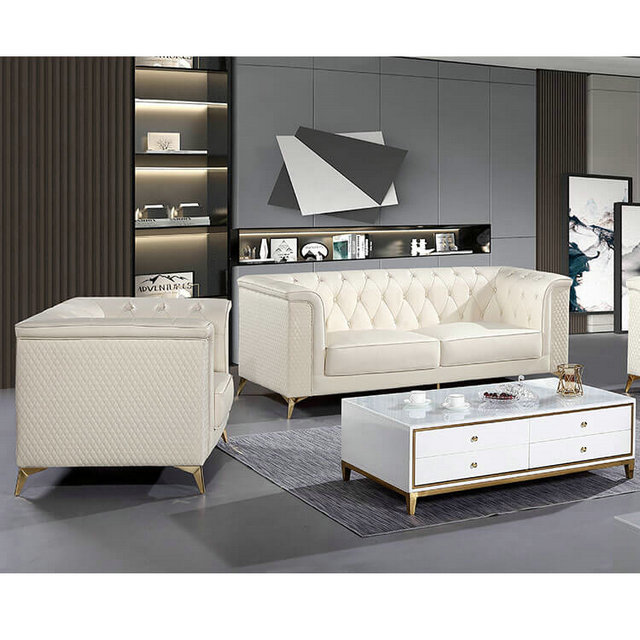 White Leather Sectional Sofa