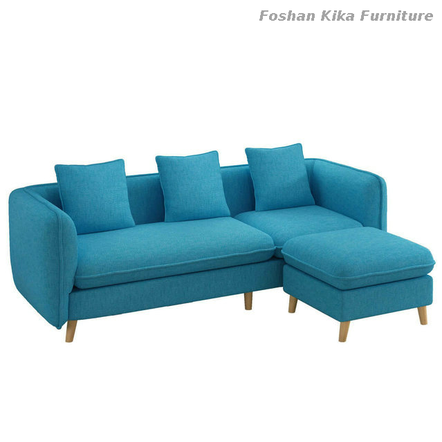 Light Blue Velvet Sofa Foshan Kika, Light Blue Velvet Sectional Sofas