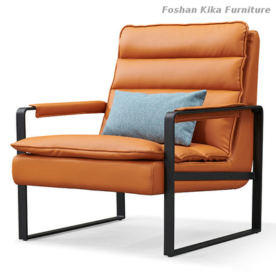 Orange Armchair Foshan Kika Furniture, Orange Leather Armchair